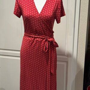Loft Red Wrap Dress